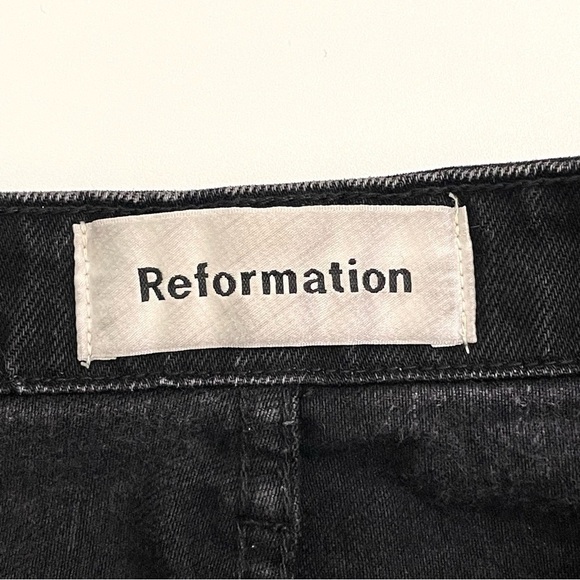 Reformation Julia Cropped Cigarette Frayed High Waist Jean Euphrates 26 - Picture 14 of 16
